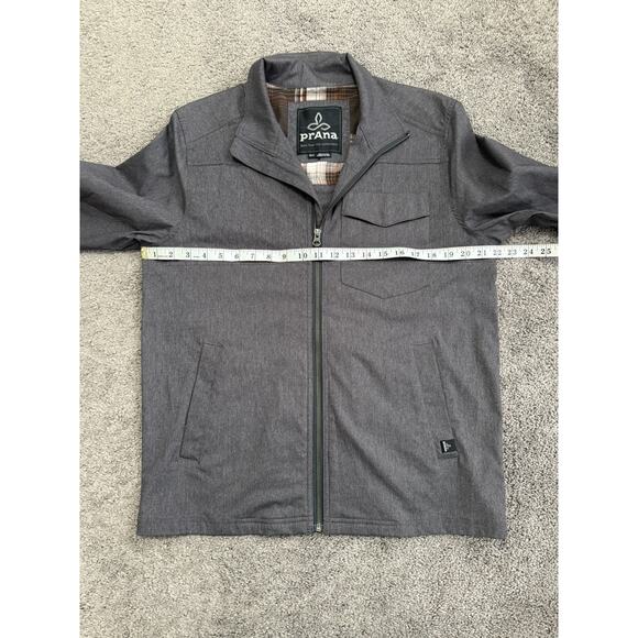 NWOT Prana Zion Bomber Jacket Men Medium Gray Full Zip Pockets Nylon Stretch - Picture 9 of 14
